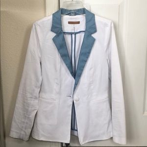 7 for all mankind White with denim collar blazer